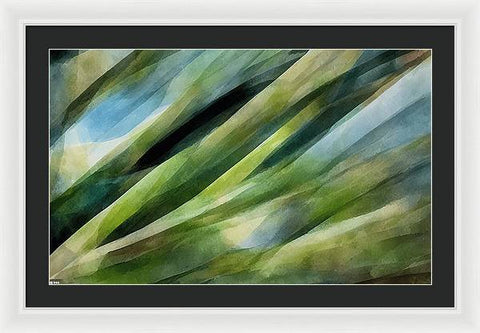 Green Grass and White Fields - Framed Print