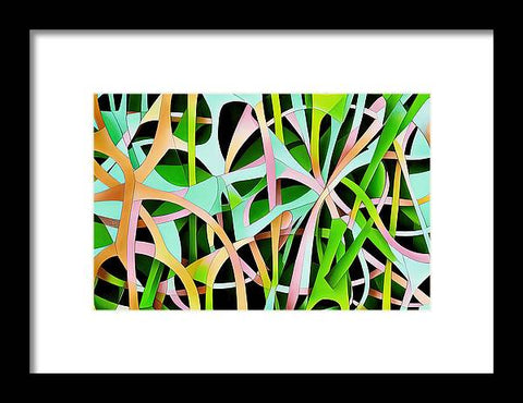 this painting shows a lot of green grass in a tropical forest