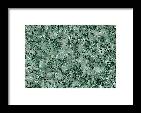 an art print of green grass and some rocks on a tile