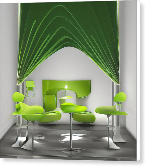 Green Window to a Computer Room - Canvas Print