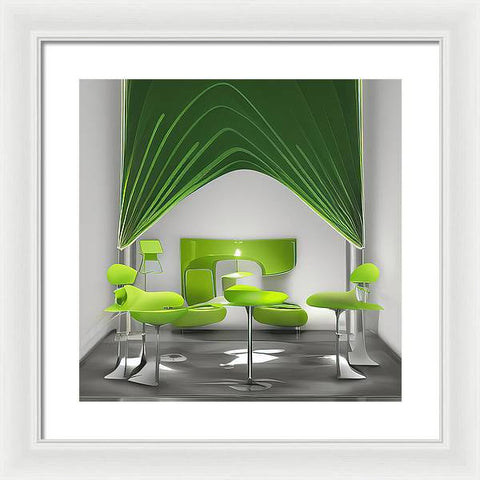Green Window to a Computer Room - Framed Print