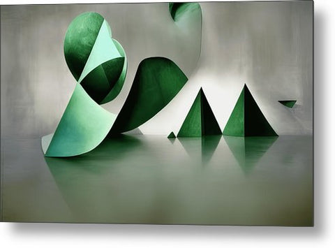 Plastic artwork for a glass sculpture surrounded by green greenery