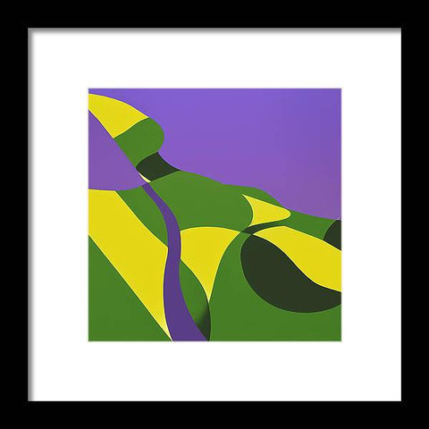 An abstract print of a painting on canvas of grapes with a grassy field of plants