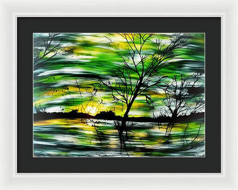 A River Rhapsody at Sunset - Framed Print
