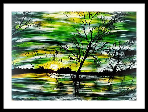 A River Rhapsody at Sunset - Framed Print