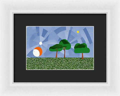 An Orchard of Orange and Apple Trees - Framed Print