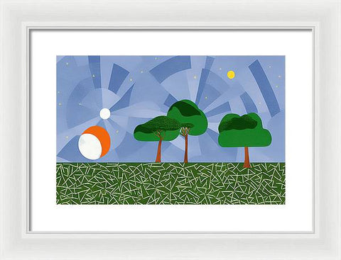 An Orchard of Orange and Apple Trees - Framed Print