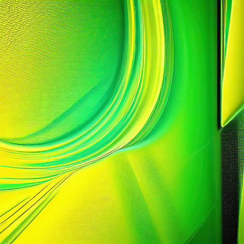 A photograph of neon green and yellow hanging from the back of a wall attached to a