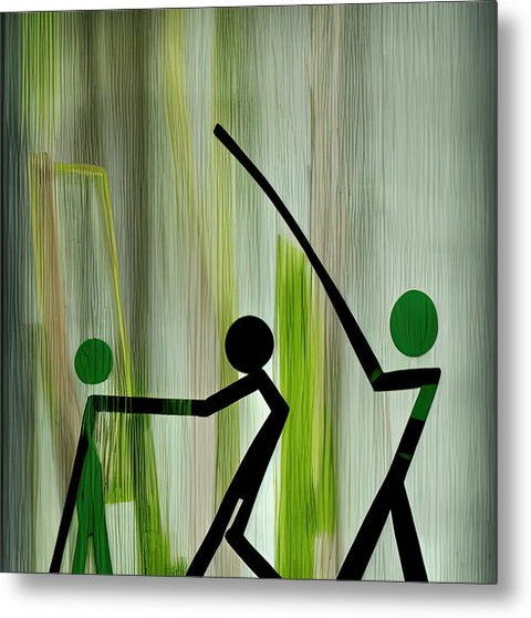 A man swinging a baseball bat at something with green arrows