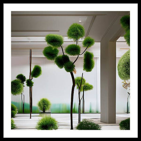 Bamboo and Growth Beyond the Glass - Framed Print