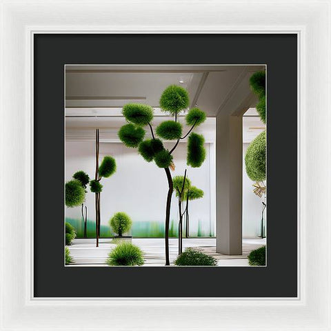 Bamboo and Growth Beyond the Glass - Framed Print