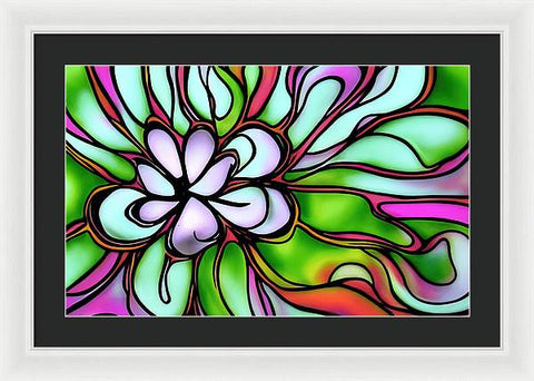 Purple, White, and Red Blooms - Framed Print