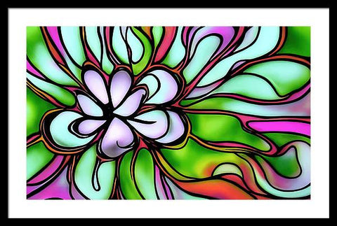 Purple, White, and Red Blooms - Framed Print