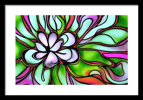 Purple, White, and Red Blooms - Framed Print