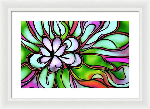 Purple, White, and Red Blooms - Framed Print