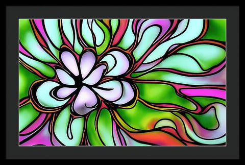 Purple, White, and Red Blooms - Framed Print
