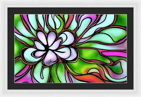 Purple, White, and Red Blooms - Framed Print