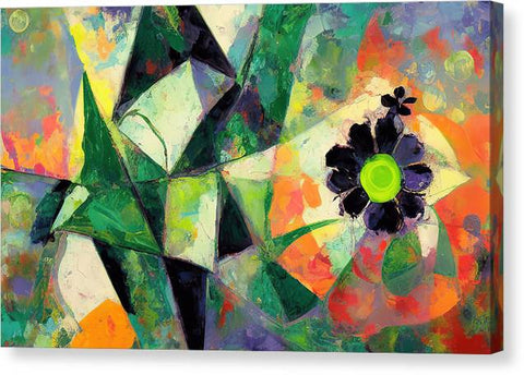 An abstract art print with various flower arrangement with a couple of butterflies on the top