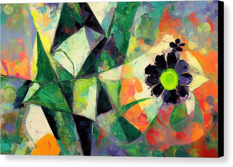 An abstract art print with various flower arrangement with a couple of butterflies on the top