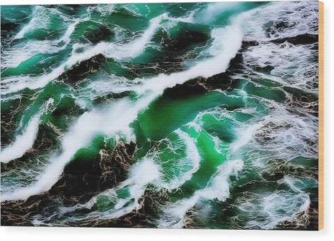 a photo of a river at sea with waves on it