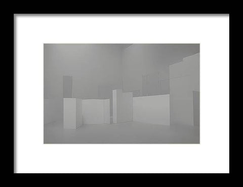 An unfinished room with dark room with a white room next to it.