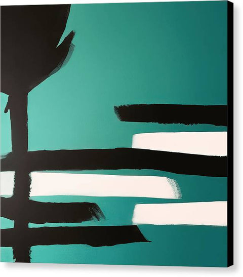Art print with an abstract painted palm tree on it in a white background