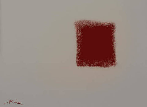 an art painting of a red picture of a white tablecloth with red fabric