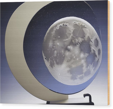 a digital TV computer in front of a light colored mirror with an alien moon on it