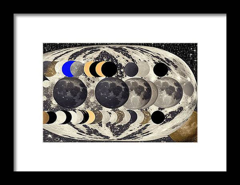 An art prints of lunar moons and zeeve moons on a white background.