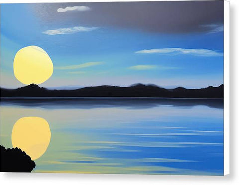 Sunset Reflections on a Blue Lake - Canvas Print