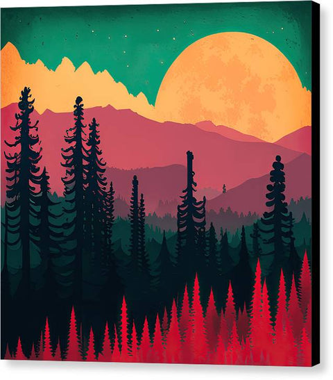 A Forest Moonlit Slumber - Canvas Print