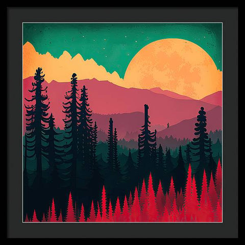 A Forest Moonlit Slumber - Framed Print