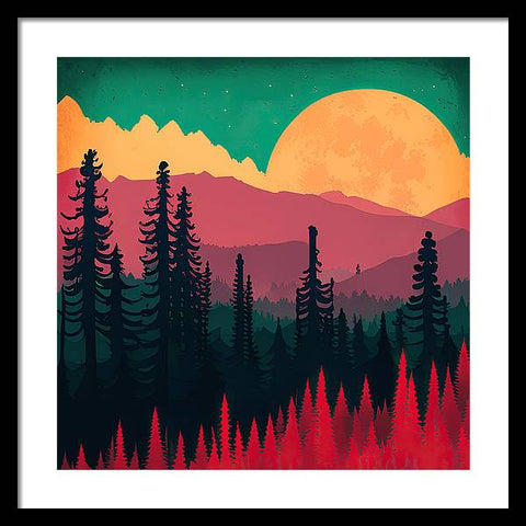 A Forest Moonlit Slumber - Framed Print