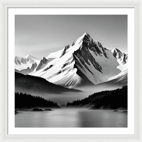 A Serene Mountain Vista - Framed Print