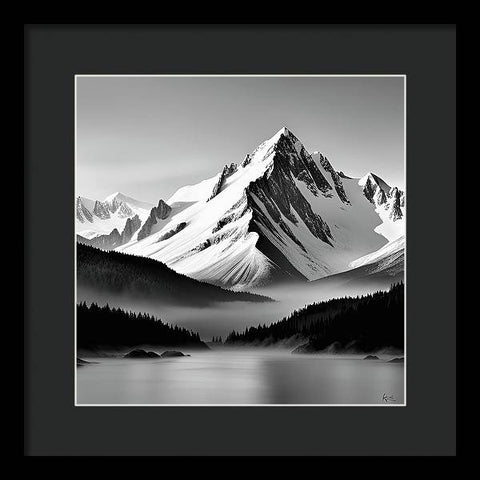 A Serene Mountain Vista - Framed Print