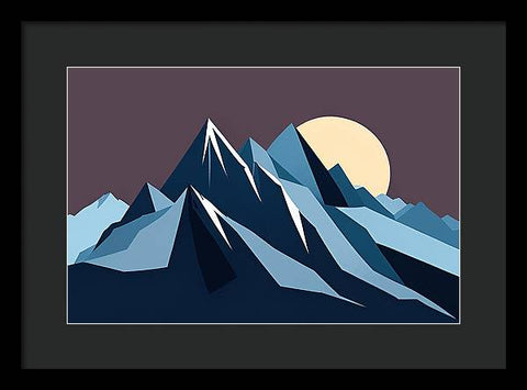 Moonlit Mountain Majesty - Framed Print