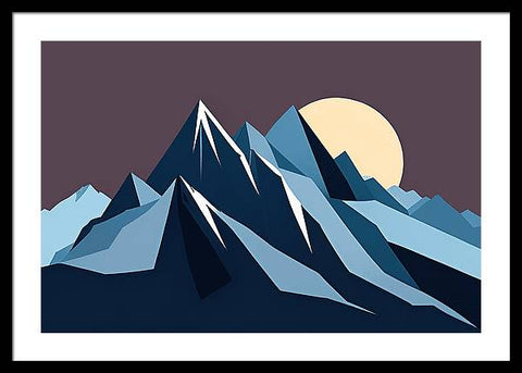 Moonlit Mountain Majesty - Framed Print