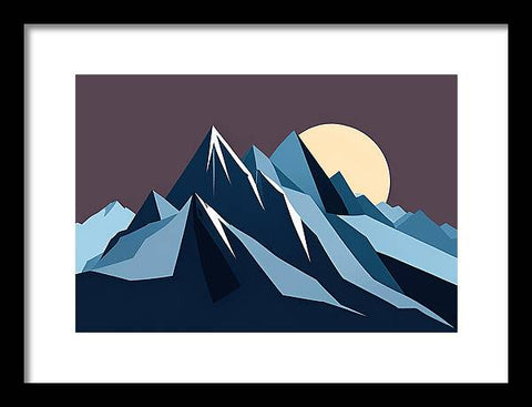 Moonlit Mountain Majesty - Framed Print