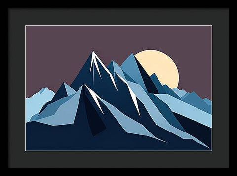 Moonlit Mountain Majesty - Framed Print