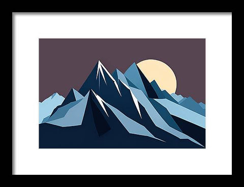 Moonlit Mountain Majesty - Framed Print