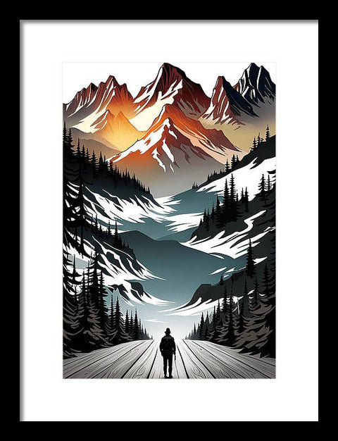 Mountain Majesty: A Skier's View - Framed Print