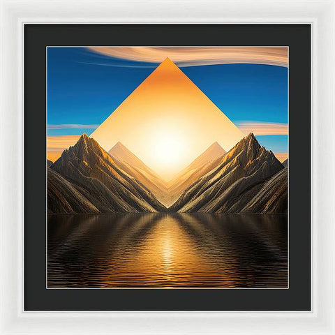 Shimmering Mountain Oasis - Framed Print