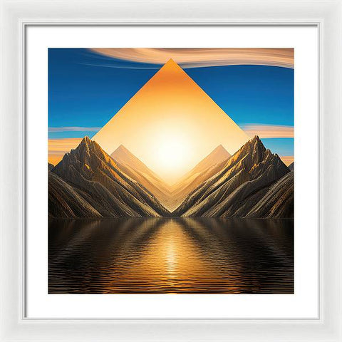 Shimmering Mountain Oasis - Framed Print