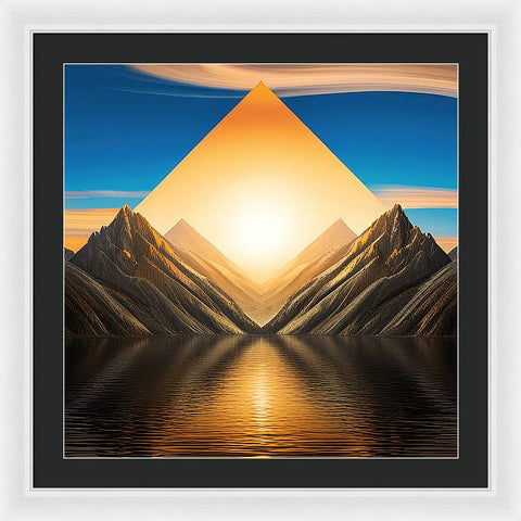 Shimmering Mountain Oasis - Framed Print