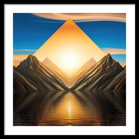 Shimmering Mountain Oasis - Framed Print