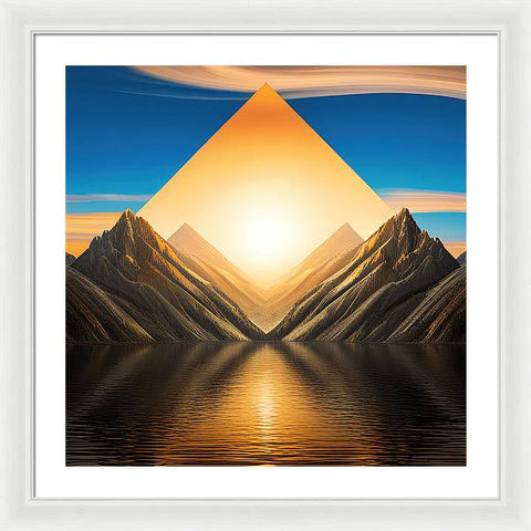 Shimmering Mountain Oasis - Framed Print