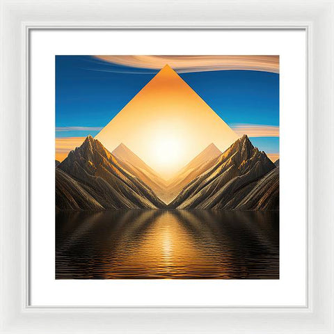 Shimmering Mountain Oasis - Framed Print