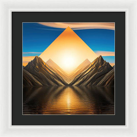 Shimmering Mountain Oasis - Framed Print