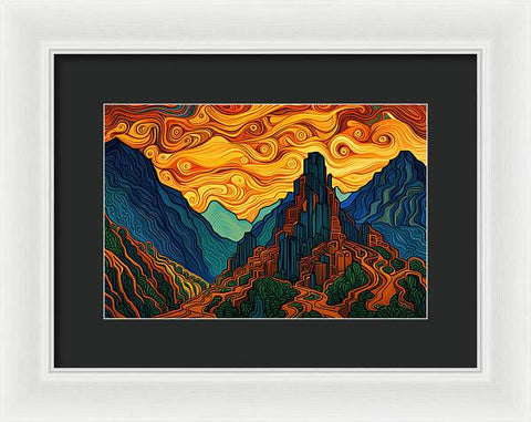 Mountain Majesty and Medieval Enchantment - Framed Print