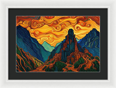 Mountain Majesty and Medieval Enchantment - Framed Print